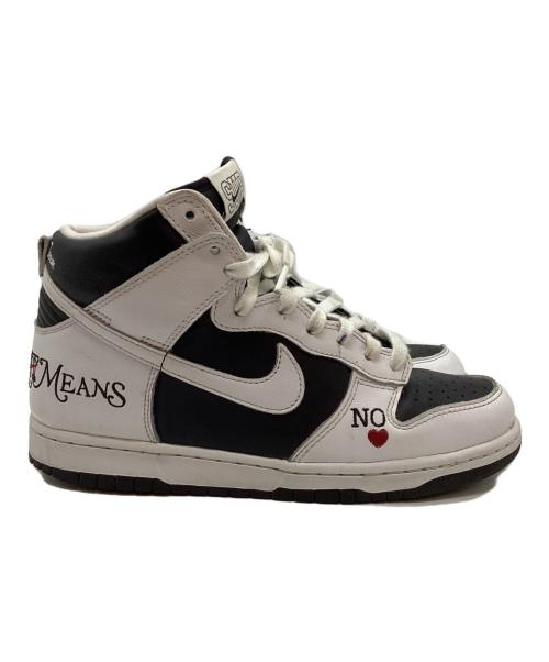 NIKE（ナイキ）NIKE (ナイキ) Supreme (シュプリーム) ハイカットスニーカー ホワイト×ブラック サイズ:26cmの古着・服飾アイテム