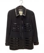 CHANELシャネル）の古着「エナメルラインセットアップジャケット」｜ブラック