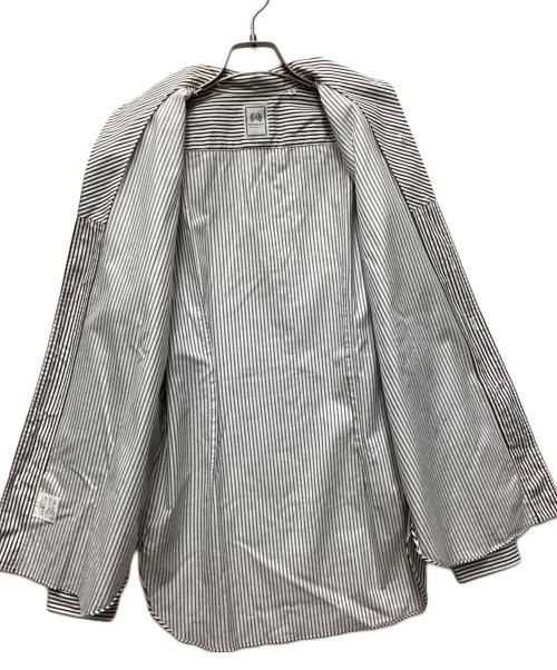 SOVEREIGN（ソブリン）SOVEREIGN (ソブリン) ワイドカラーシャツ ブラック×ホワイト サイズ:Mの古着・服飾アイテム