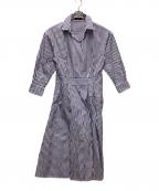 SHIPSシップス）の古着「ブラウスワンピース」｜ブルー×ホワイト