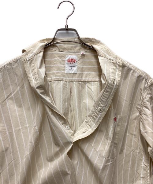 DANTON（ダントン）DANTON (ダントン) 半袖プルオーバーシャツ ベージュ×ホワイト サイズ:36の古着・服飾アイテム