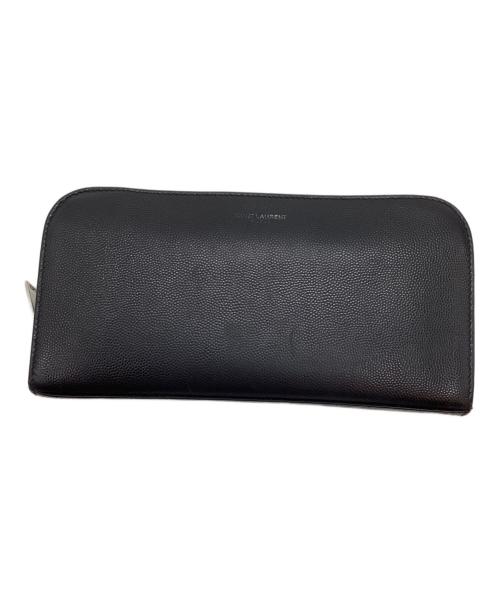 Saint Laurent Paris（サンローランパリ）Saint Laurent Paris (サンローランパリ) ラウンドファスナー財布 ブラックの古着・服飾アイテム