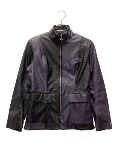 JORDAN（ジョーダン）JORDAN (ジョーダン) ライダースジャケット ブラック×パープル サイズ:Sの古着・服飾アイテム