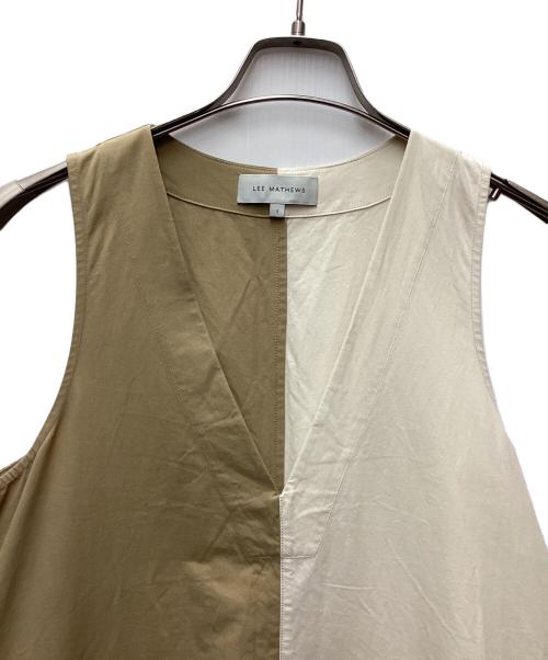 LEE MATHEWS（リー マシュー）LEE MATHEWS (リー マシュー) ノースリーブワンピース ホワイト×ベージュ サイズ:1の古着・服飾アイテム