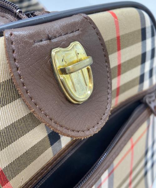 Burberry's（バーバリーズ）Burberry's (バーバリーズ) ボストンバッグ/ノバチェック ベージュ×ブラウンの古着・服飾アイテム