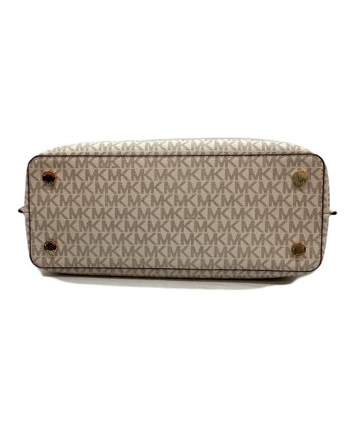 MICHAEL KORS（マイケル・コース）MICHAEL KORS (マイケルコース) ハンドバッグ ホワイト×ブラウンの古着・服飾アイテム