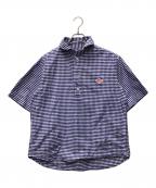 DANTONダントン）の古着「半袖プルオーバーシャツ」｜ホワイト×ブルー
