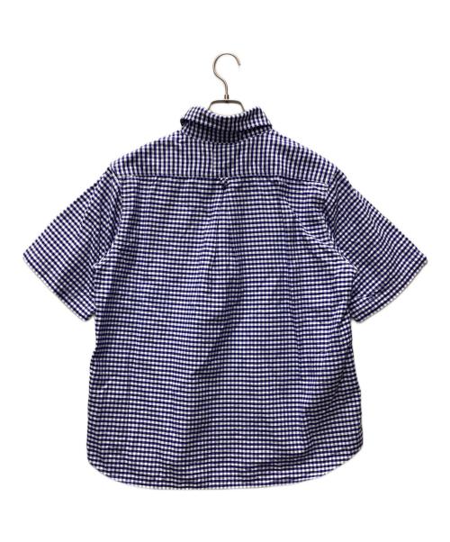 DANTON（ダントン）DANTON (ダントン) 半袖プルオーバーシャツ ホワイト×ブルー サイズ:40の古着・服飾アイテム