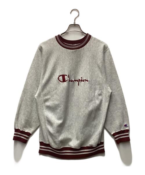 Champion REVERSE WEAVE（チャンピオン リバース ウィーブ）Champion REVERSE WEAVE (チャンピオン リバース ウィーブ) クルーネックスウェット バーガンディー×グレー サイズ:Lの古着・服飾アイテム