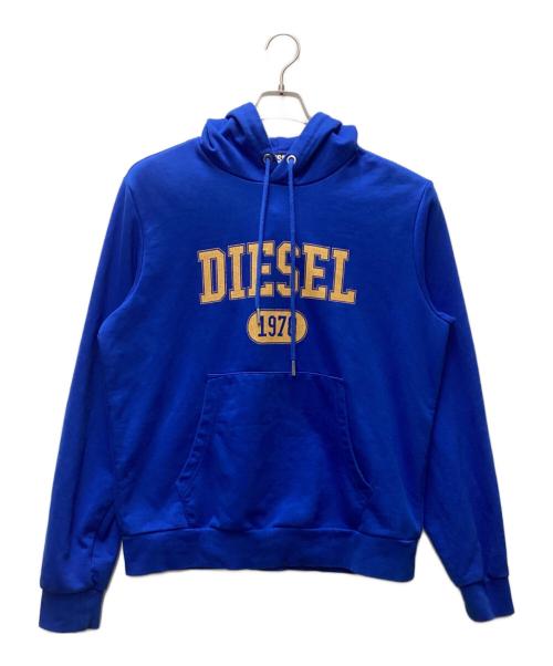 DIESEL（ディーゼル）DIESEL (ディーゼル) プルオーバーパーカー ブルー×イエロー サイズ:Lの古着・服飾アイテム