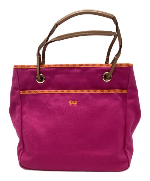 ANYA HINDMARCH（アニヤ・ハインドマーチ）ANYA HINDMARCH (アニヤハインドマーチ) ハンドバッグ ピンクの古着・服飾アイテム