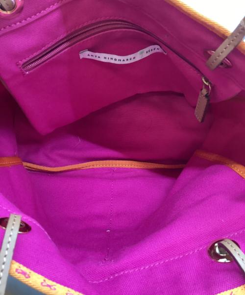 ANYA HINDMARCH（アニヤ・ハインドマーチ）ANYA HINDMARCH (アニヤハインドマーチ) ハンドバッグ ピンクの古着・服飾アイテム