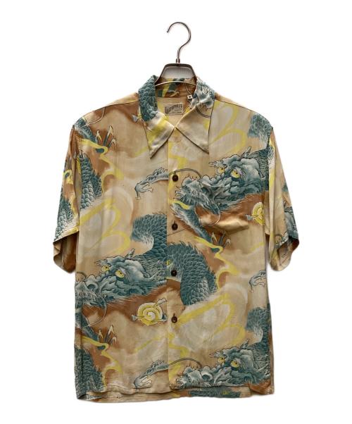 WATUMULL'S（ワットムルス）WATUMULL'S (ワットムルス) アロハシャツ ブラウン×ブルー サイズ:Mの古着・服飾アイテム