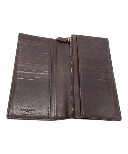 Saint Laurent Paris（サンローランパリ）Saint Laurent Paris (サンローランパリ) コンチネンタルウォレット ダークブラウンの古着・服飾アイテム