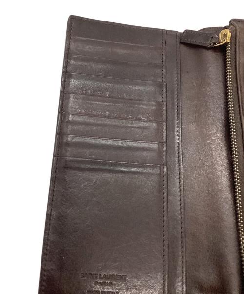 Saint Laurent Paris（サンローランパリ）Saint Laurent Paris (サンローランパリ) コンチネンタルウォレット ダークブラウンの古着・服飾アイテム