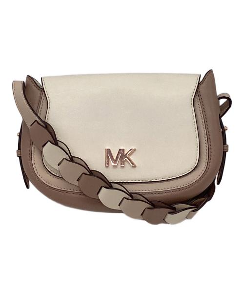 MICHAEL KORS（マイケル・コース）MICHAEL KORS (マイケルコース) ショルダーバッグ/Jolene Tricolor Saddle Crossbody アイボリー×ピンクの古着・服飾アイテム
