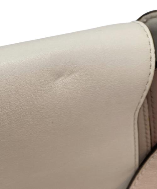 MICHAEL KORS（マイケル・コース）MICHAEL KORS (マイケルコース) ショルダーバッグ/Jolene Tricolor Saddle Crossbody アイボリー×ピンクの古着・服飾アイテム