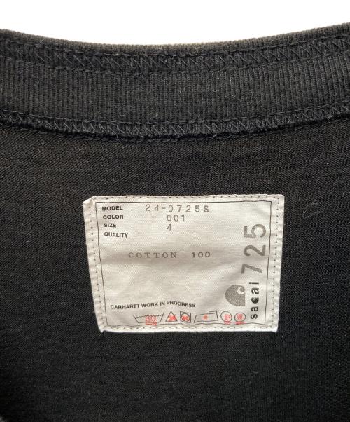 sacai（サカイ）sacai (サカイ) CarHartt (カーハート) 半袖カットソー ブラック サイズ:4の古着・服飾アイテム