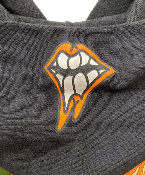 CHROME HEARTS（クロムハーツ）CHROME HEARTS (クロムハーツ) MATTY BOY (マッティーボーイ) プルオーバーパーカー/22SS PPO CAUTION HD PLVR ブラウン×グリーン×オレンジ サイズ:XXLの古着・服飾アイテム