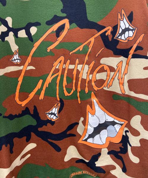 CHROME HEARTS（クロムハーツ）CHROME HEARTS (クロムハーツ) MATTY BOY (マッティーボーイ) プルオーバーパーカー/22SS PPO CAUTION HD PLVR ブラウン×グリーン×オレンジ サイズ:XXLの古着・服飾アイテム