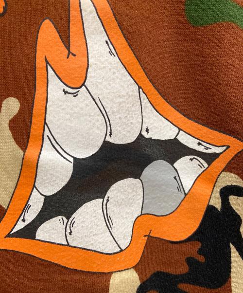 CHROME HEARTS（クロムハーツ）CHROME HEARTS (クロムハーツ) MATTY BOY (マッティーボーイ) プルオーバーパーカー/22SS PPO CAUTION HD PLVR ブラウン×グリーン×オレンジ サイズ:XXLの古着・服飾アイテム