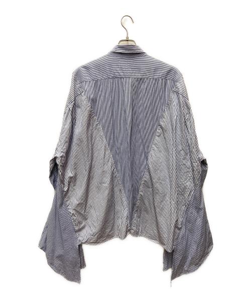 77circa（ナナナナサーカ）77circa (ナナナナサーカ) リメイクシャツ ブルー×ホワイト サイズ:Fの古着・服飾アイテム