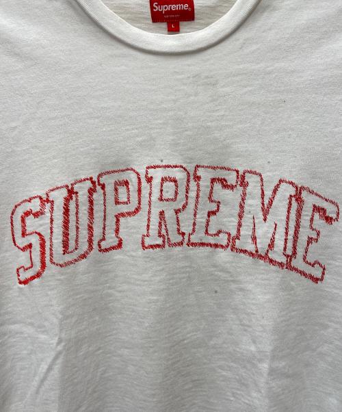 SUPREME（シュプリーム）SUPREME (シュプリーム) Sketch Embroidered S/S Top ホワイト サイズ:Lの古着・服飾アイテム