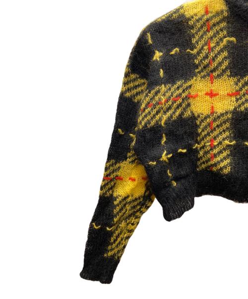 MIU MIU（ミュウミュウ）MIU MIU (ミュウミュウ) 厚手ニット ブラック×イエロー サイズ:36の古着・服飾アイテム