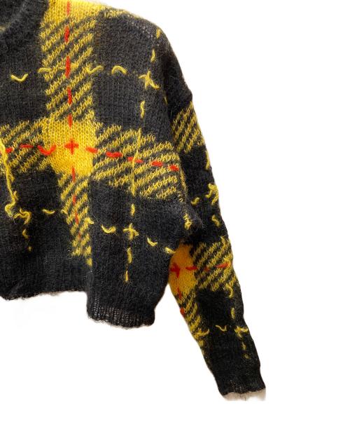 MIU MIU（ミュウミュウ）MIU MIU (ミュウミュウ) 厚手ニット ブラック×イエロー サイズ:36の古着・服飾アイテム