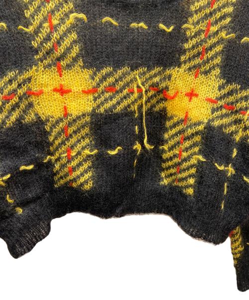 MIU MIU（ミュウミュウ）MIU MIU (ミュウミュウ) 厚手ニット ブラック×イエロー サイズ:36の古着・服飾アイテム