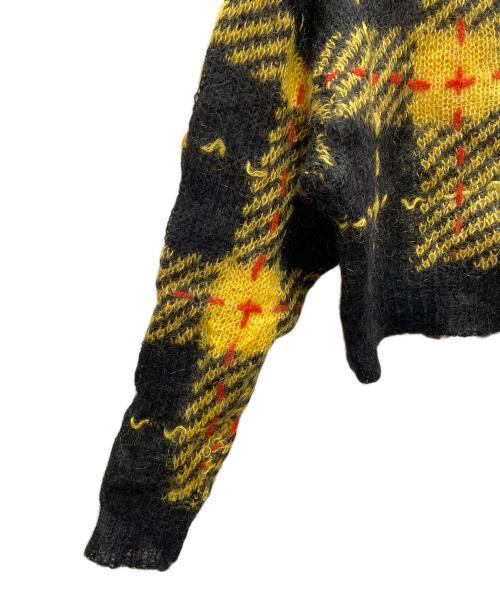 MIU MIU（ミュウミュウ）MIU MIU (ミュウミュウ) 厚手ニット ブラック×イエロー サイズ:36の古着・服飾アイテム