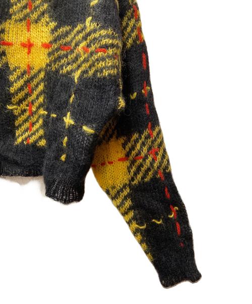 MIU MIU（ミュウミュウ）MIU MIU (ミュウミュウ) 厚手ニット ブラック×イエロー サイズ:36の古着・服飾アイテム