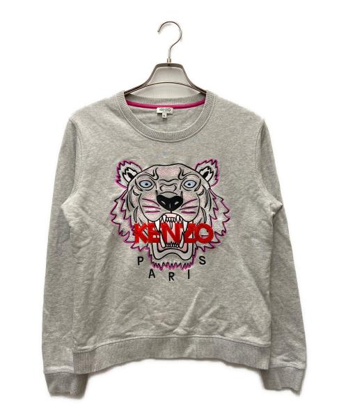 KENZO（ケンゾー）KENZO (ケンゾー) 虎刺繍スウェット グレー×ピンク サイズ:XLの古着・服飾アイテム