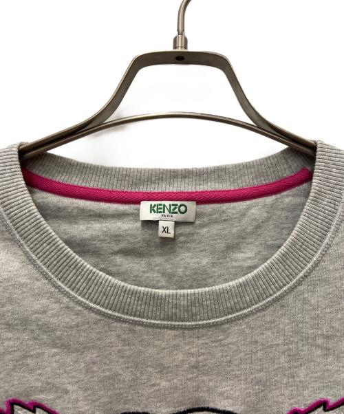 KENZO（ケンゾー）KENZO (ケンゾー) 虎刺繍スウェット グレー×ピンク サイズ:XLの古着・服飾アイテム