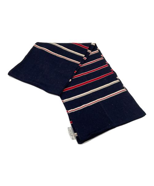 BALENCIAGA（バレンシアガ）BALENCIAGA (バレンシアガ) コットンストライプマフラー ネイビー×レッドの古着・服飾アイテム