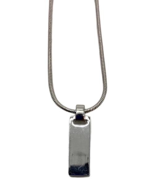 Christian Dior（クリスチャン ディオール）Christian Dior (クリスチャン ディオール) ロゴプレートネックレス シルバーの古着・服飾アイテム