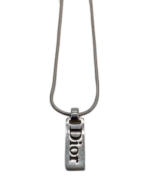 Christian Dior（クリスチャン ディオール）Christian Dior (クリスチャン ディオール) ロゴプレートネックレス シルバーの古着・服飾アイテム