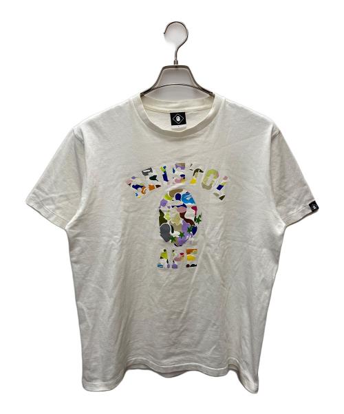 A BATHING APE（ア ベイシング エイプ）A BATHING APE (ア ベイシング エイプ) F.C.R.B. (エフシーレアルブリストル) 半袖Tシャツ ホワイト×レインボー サイズ:Lの古着・服飾アイテム