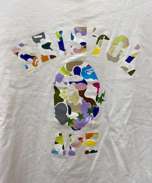 A BATHING APE（ア ベイシング エイプ）A BATHING APE (ア ベイシング エイプ) F.C.R.B. (エフシーレアルブリストル) 半袖Tシャツ ホワイト×レインボー サイズ:Lの古着・服飾アイテム
