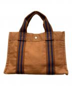 HERMESエルメス）の古着「ハンドバッグ」｜ブラウン×ネイビー