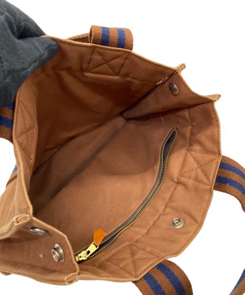 HERMES（エルメス）HERMES (エルメス) ハンドバッグ ブラウン×ネイビーの古着・服飾アイテム