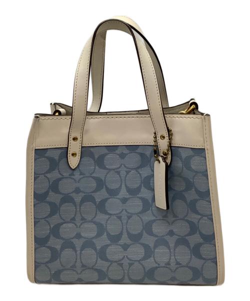COACH（コーチ）COACH (コーチ) 2WAYバッグ ライトブルー×ホワイトの古着・服飾アイテム