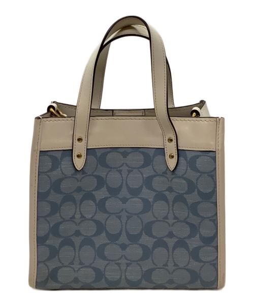 COACH（コーチ）COACH (コーチ) 2WAYバッグ ライトブルー×ホワイトの古着・服飾アイテム