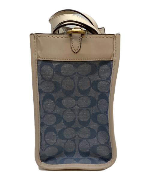 COACH（コーチ）COACH (コーチ) 2WAYバッグ ライトブルー×ホワイトの古着・服飾アイテム