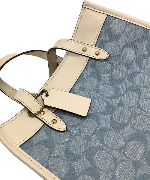 COACH（コーチ）COACH (コーチ) 2WAYバッグ ライトブルー×ホワイトの古着・服飾アイテム