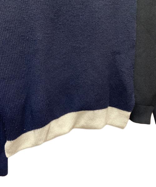 AMBUSH（アンブッシュ）AMBUSH (アンブッシュ) ニット/OVERLAP CREWNECK KNIT ブラック×ホワイト サイズ:Lの古着・服飾アイテム