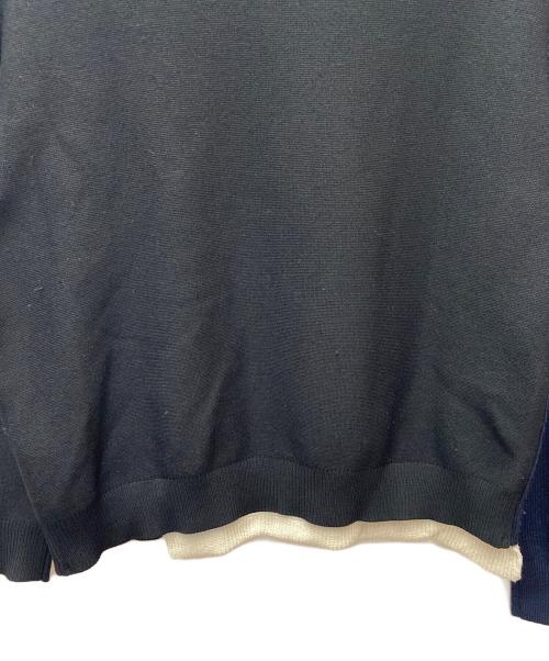 AMBUSH（アンブッシュ）AMBUSH (アンブッシュ) ニット/OVERLAP CREWNECK KNIT ブラック×ホワイト サイズ:Lの古着・服飾アイテム