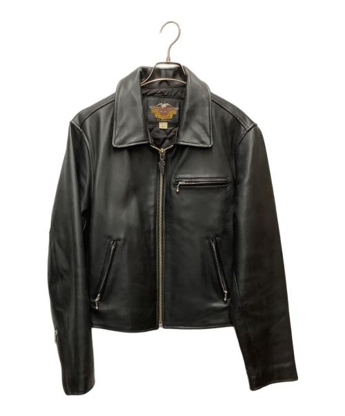 HARLEY-DAVIDSON（ハーレーダビッドソン）HARLEY-DAVIDSON (ハーレーダビッドソン) シングルライダースジャケット ブラック サイズ:Lの古着・服飾アイテム