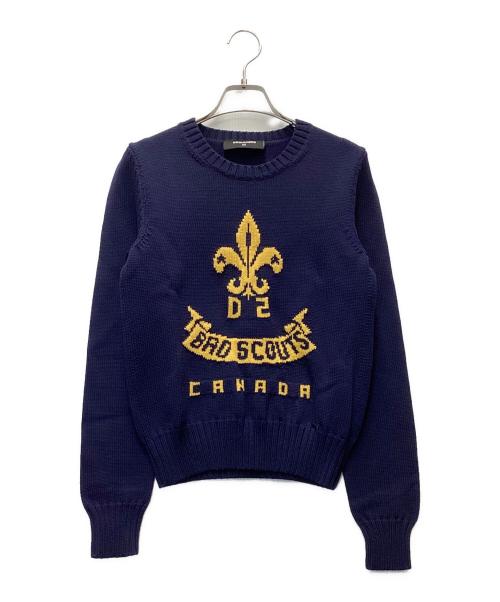 DSQUARED2（ディースクエアード）DSQUARED2 (ディースクエアード) 厚手ニット ネイビー サイズ:XSの古着・服飾アイテム