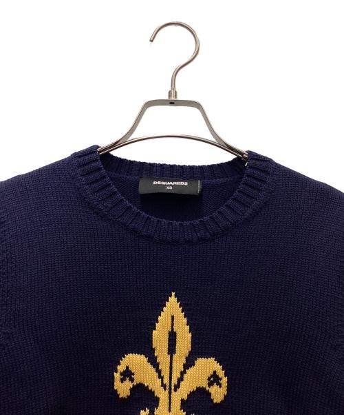 DSQUARED2（ディースクエアード）DSQUARED2 (ディースクエアード) 厚手ニット ネイビー サイズ:XSの古着・服飾アイテム